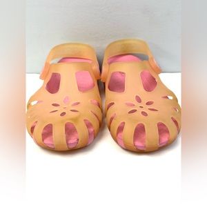 Crocs- Youth, Size:C11, Orange‎ tint top with Pink bottom, Pre-Owned